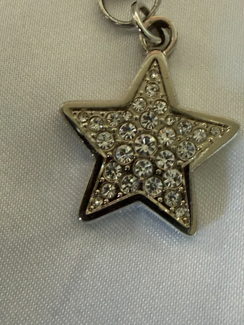 Coach Silver Crystal Star Cell Phone Lanyard or Bag Charm
